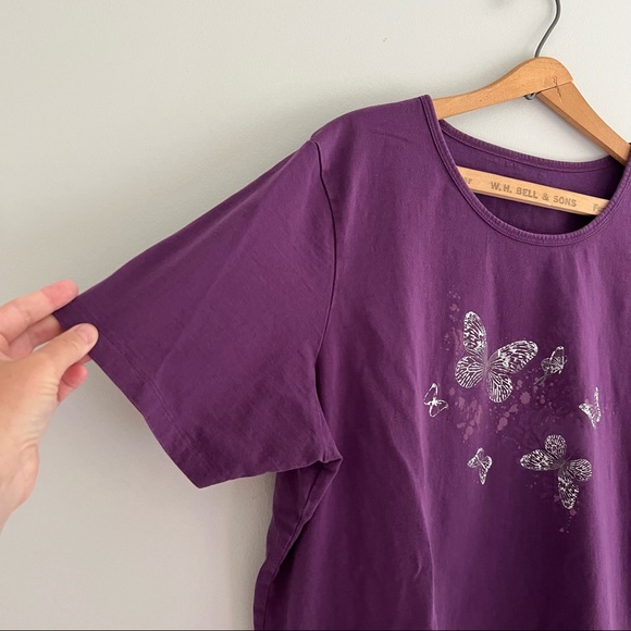 Northern Reflections Purple Butterfly T-Shirt Size XL - Picture 5 of 7